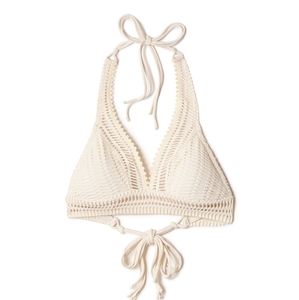 NWT Robin Piccone Crochet Banded Halter Top Sophia